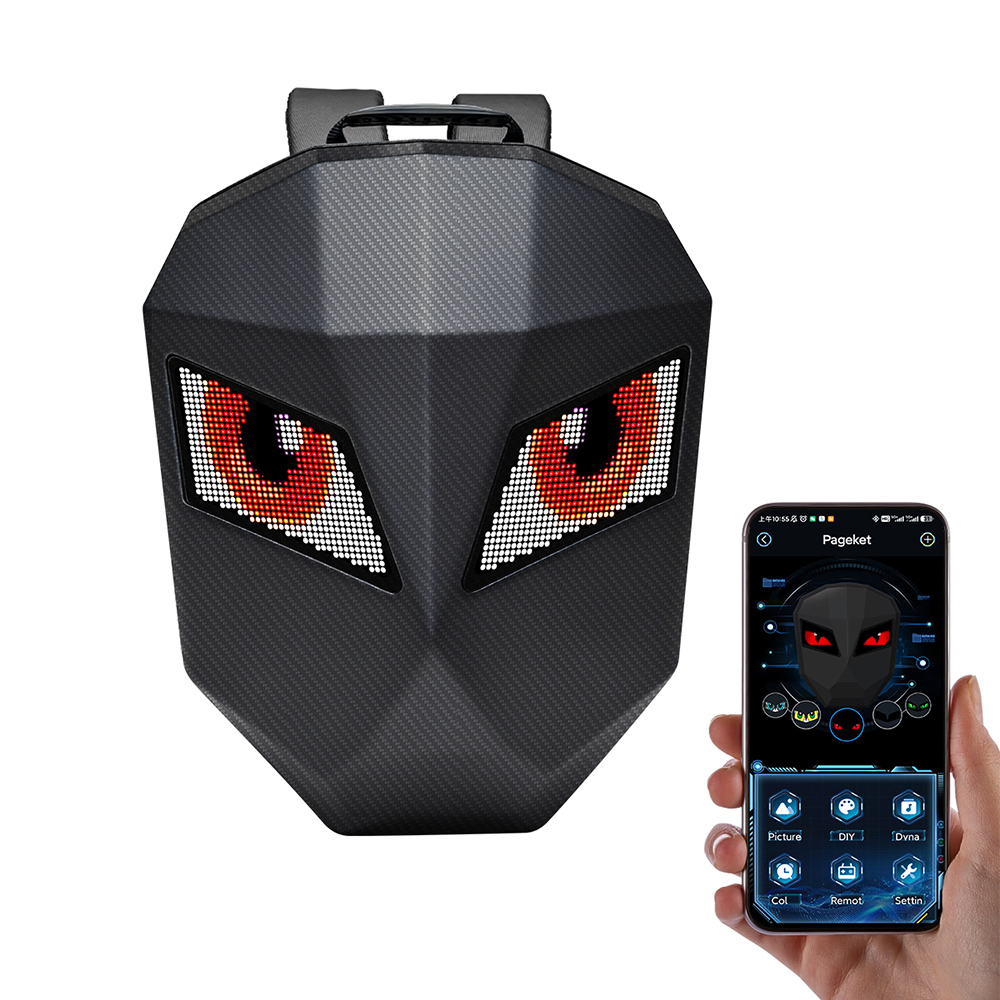 Carbon Fiber Texture Iron LED Backpack
