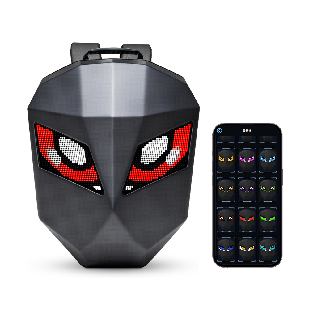 Black fine lines Iron LED Backpack
