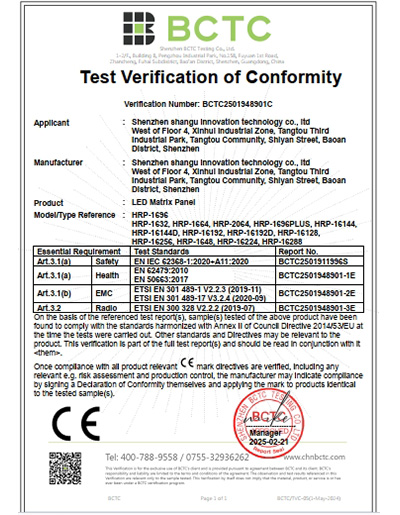 HRP-1696 CE-RED Certificate