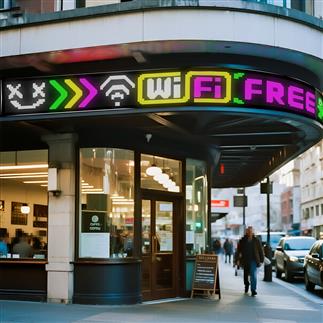 Shopfront advertising signboard