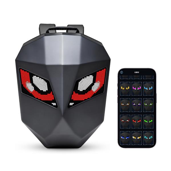 Black fine lines Iron LED Backpack